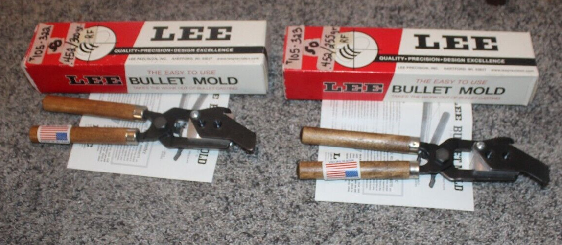 LOT OF 2 Lee Bullet Molds  .452   255 & 300 grains