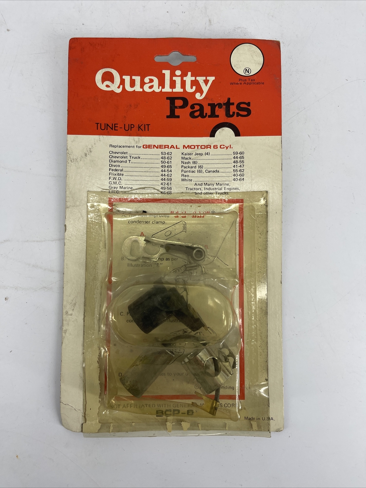 RARE Ignition Tune Up Kit BCP6 Contact Set Rotor Condenser General Motors 6 CYLI