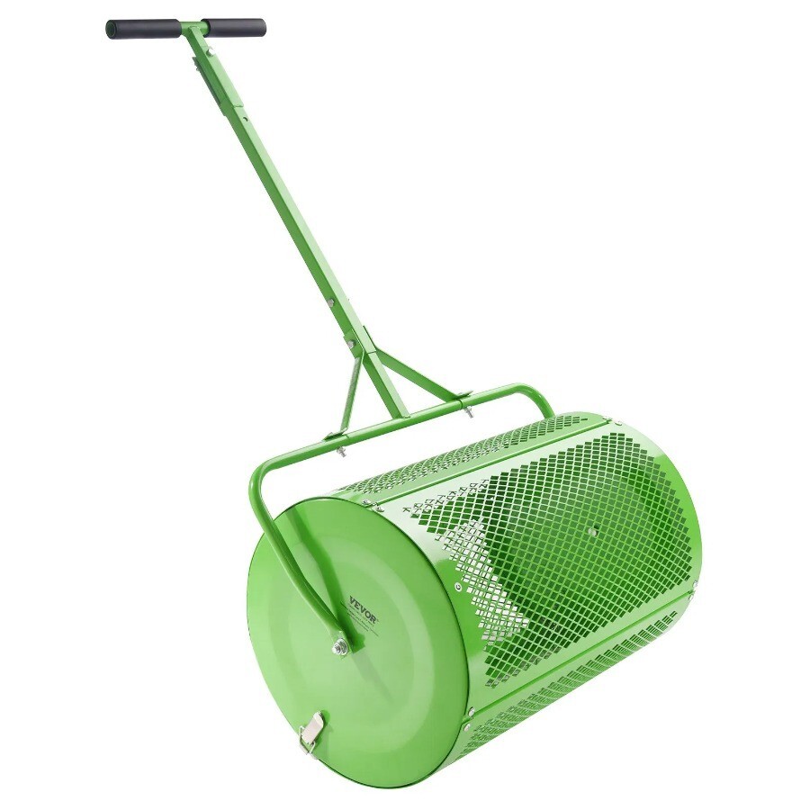 Compost Spreader Peat Moss Spreader 24 in Push/Tow-Behind Roller Lawn Spreader