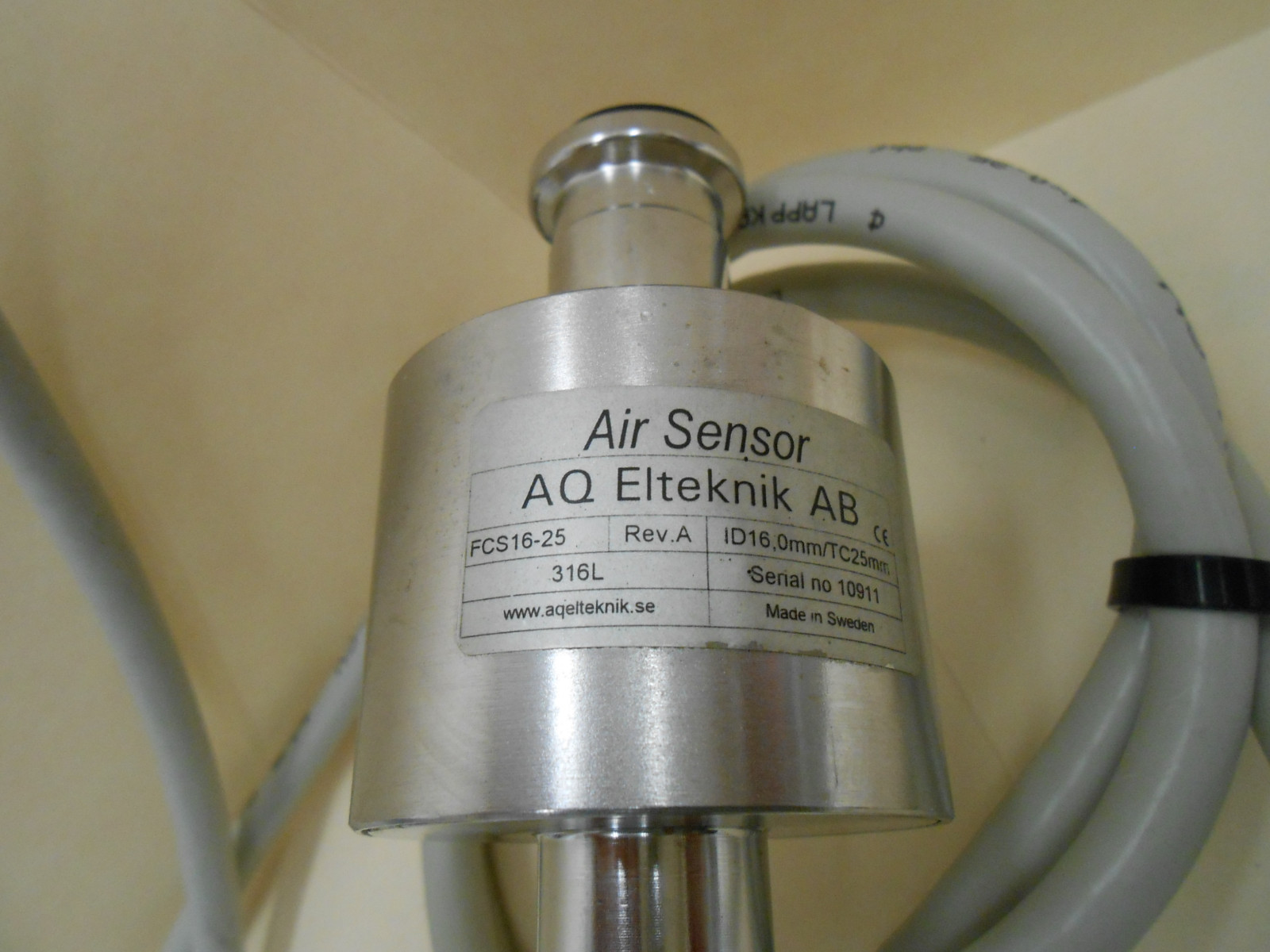 AQ ELTEKNIK AB  FCS16-25 AIR SENSOR ID 16mm TC 25mm 316L STAINLESS STEEL