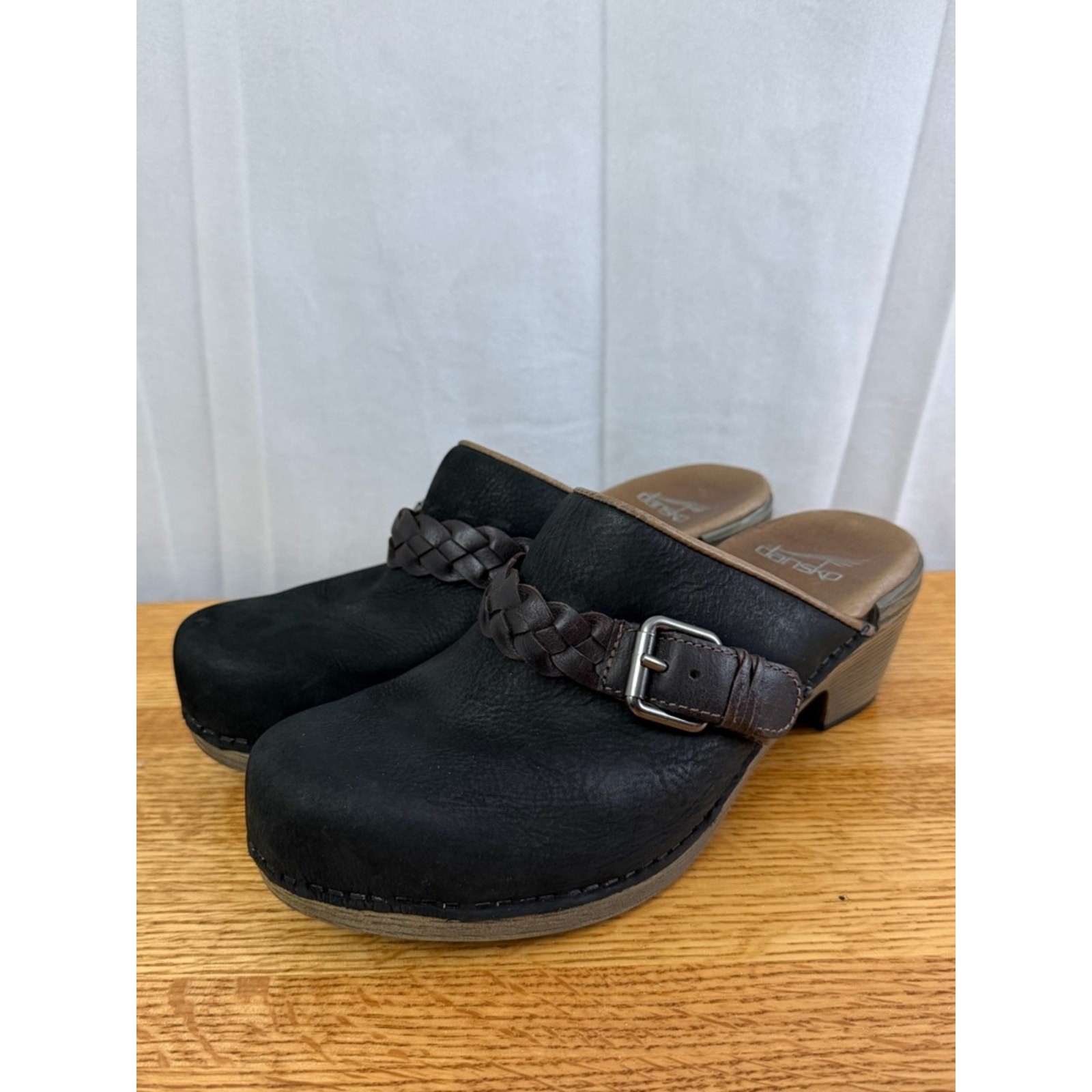 Dansko Black Leather Melanie Mule Clogs Women’s Size 37/7