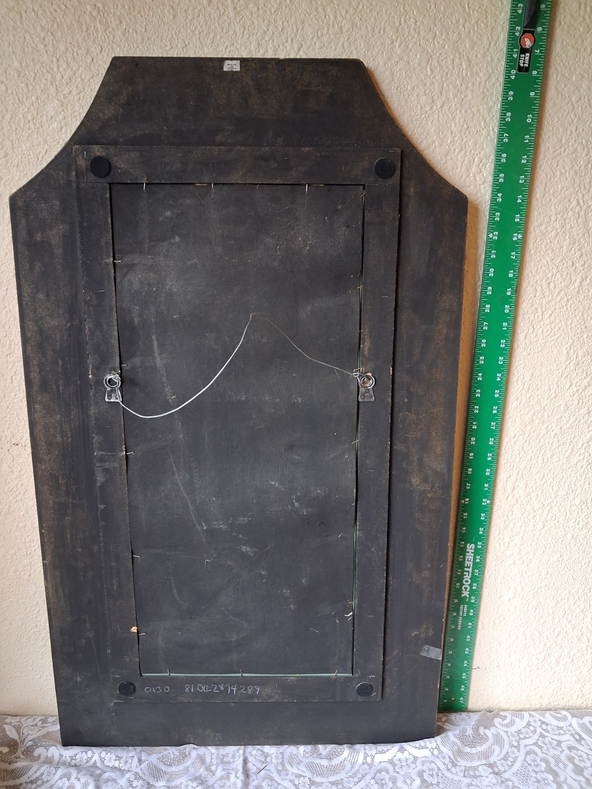 Grand 40" Peruvian Reverse-Painted Glass "Cusco School" Mirror