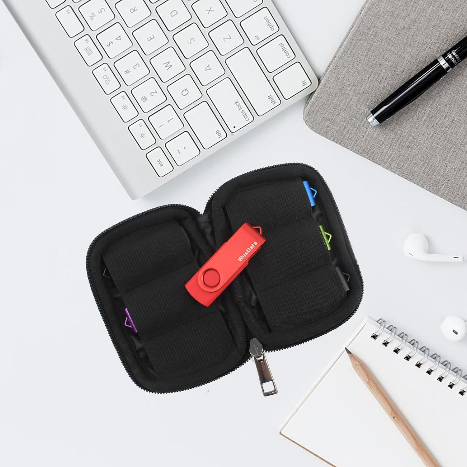 Flash Drive Case - USB Holder, Storage Bag for Thumb Drives, Lightweight, Protec