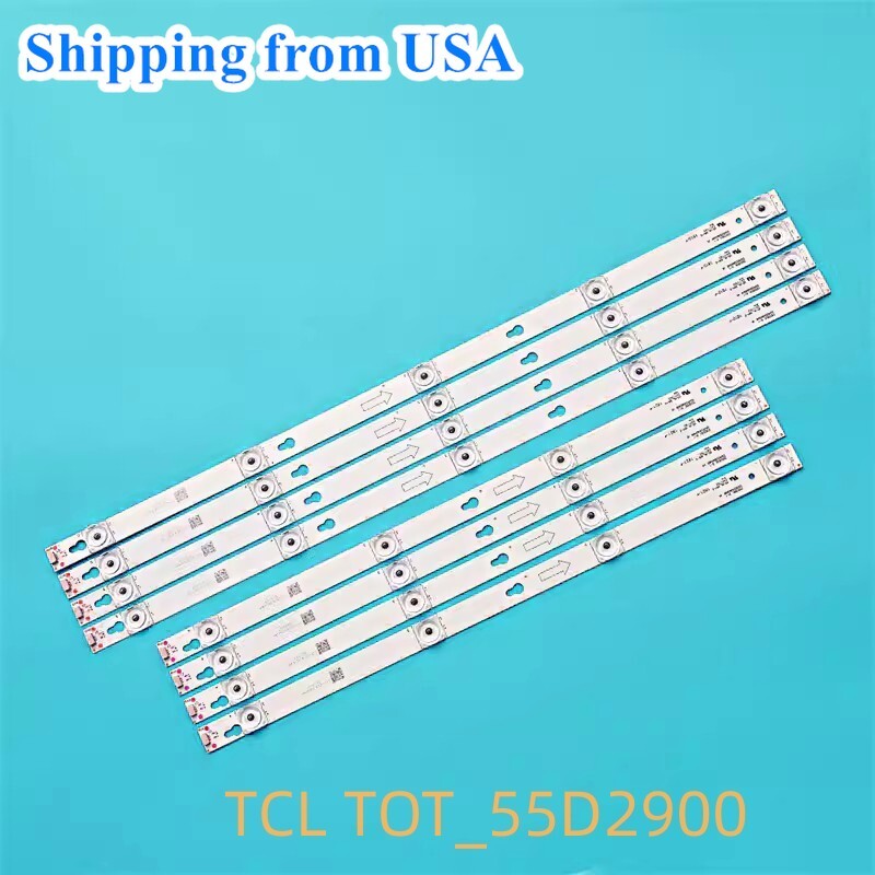 LED Strips(8) for 55" TV 55S405TKAA 55S401THAA 55S403 55S405 4C-LB5505 4C-LB5504
