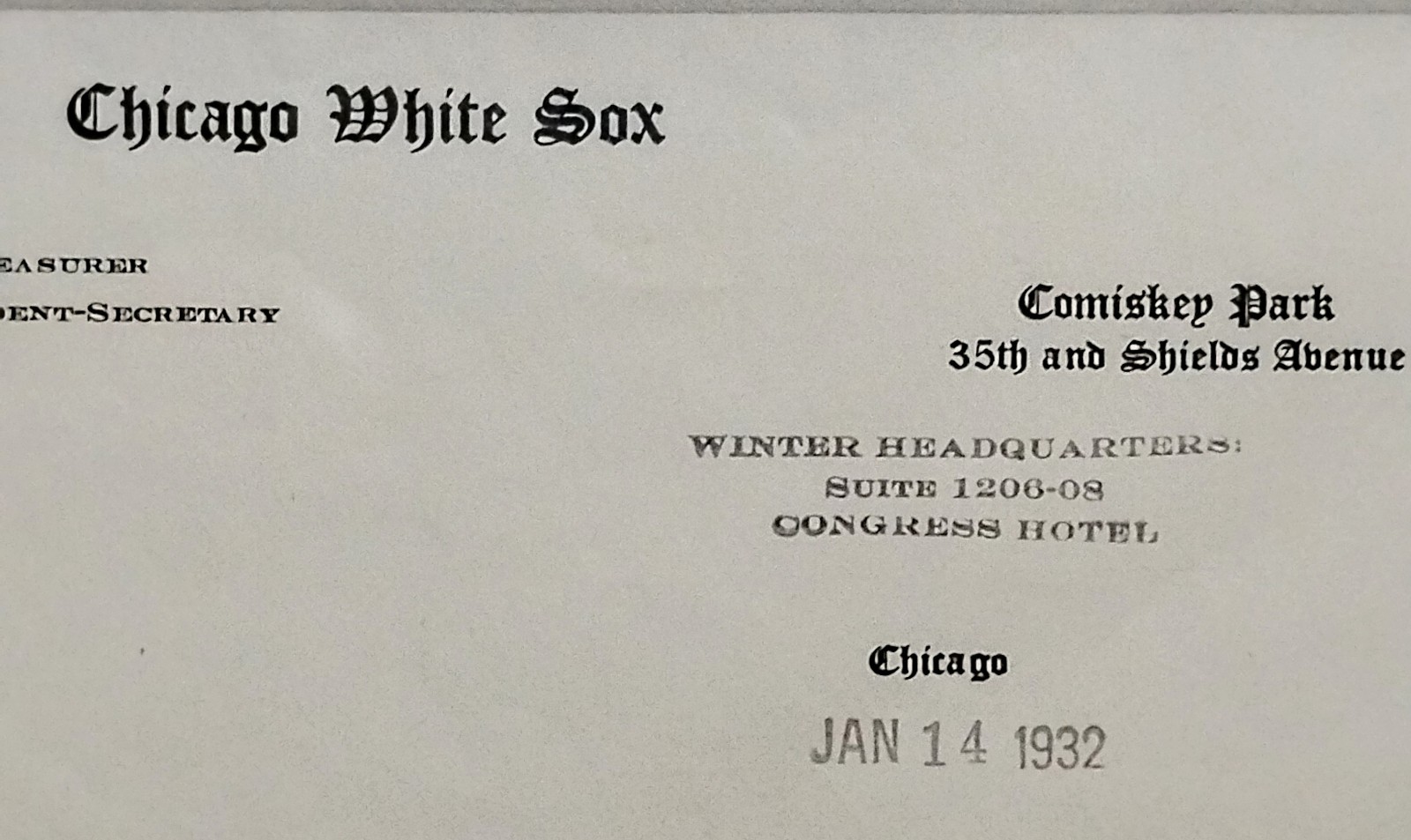 1932 Chicago White Sox Comiskey Signed Letter Contract Cunningham Type A Photos