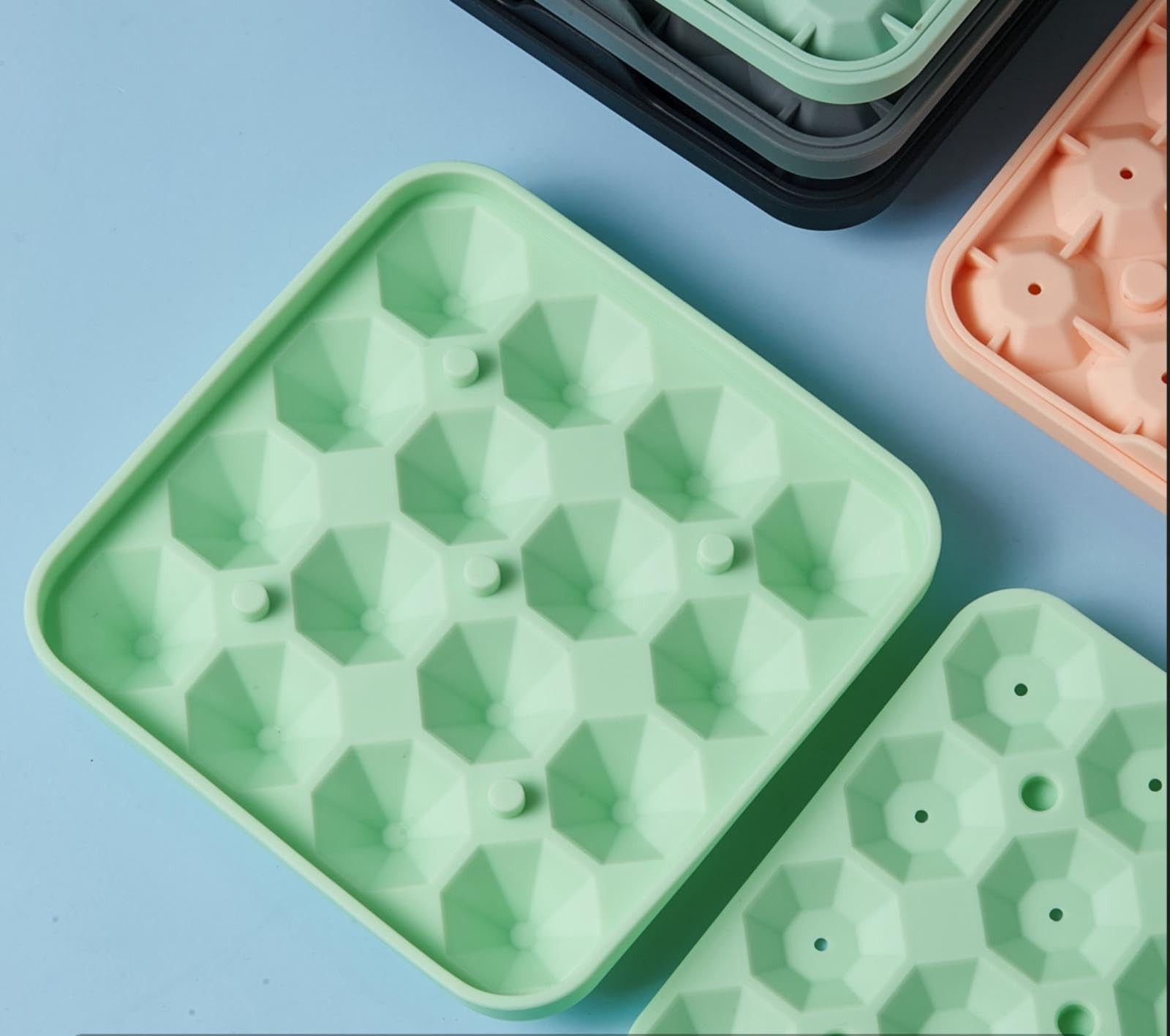 2 Pack Diamond Ice Cube Molds Silicone Tray Mini Ice Cube Makers for Wine