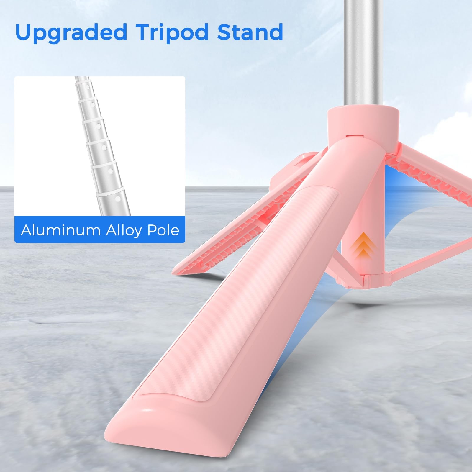 50 Extendable Selfie Stick Tripod for iPhone with Remote Control, Pink