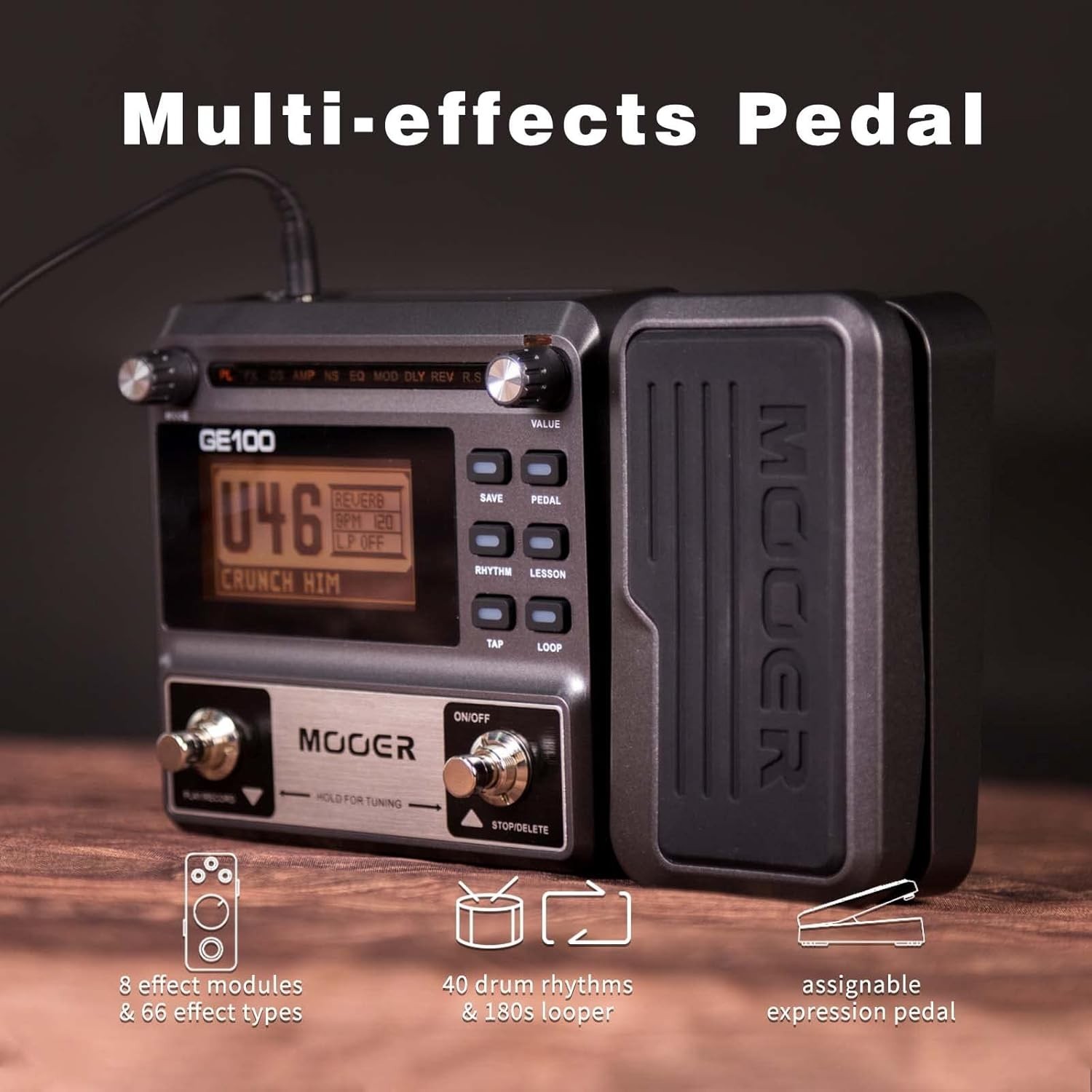 Multi-Effects Guitar Pedal 80 Presets 66 Effects Looper Drum Rhythms Wah