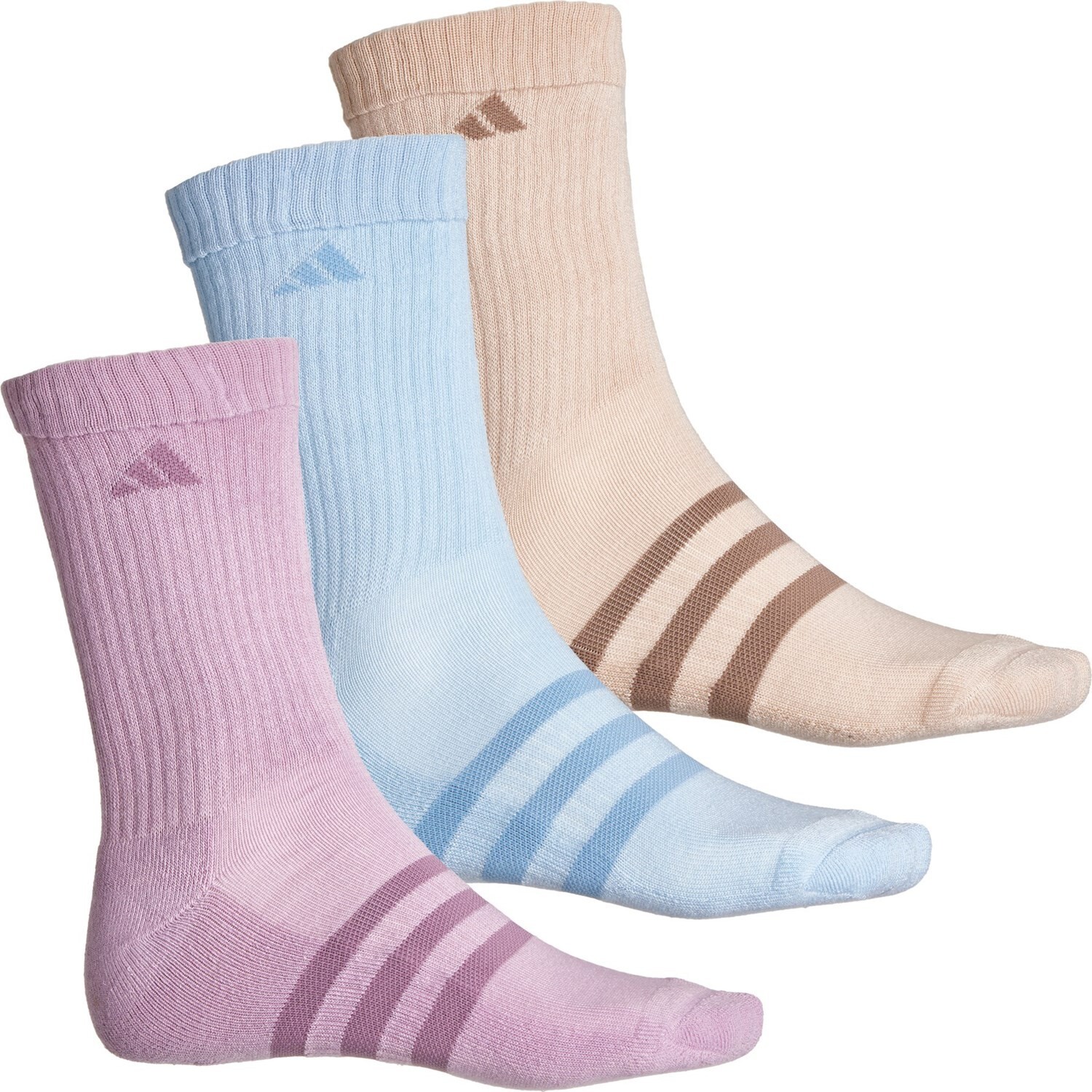 3 Pair Adidas Crew Socks Women's Shoe 10-13, Men's 8-12 Adaptive Cuff, Gamut L35