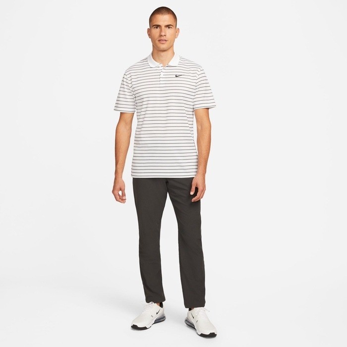 Nike Mens Dri-FIT Victory Striped Golf Polo White Black DH0829-100 Medium NWT