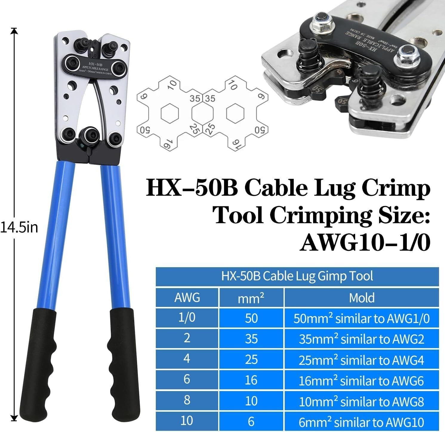 Cable Lug Crimping Tool with 170pcs Copper Wire Lugs Wire Crimping Tool