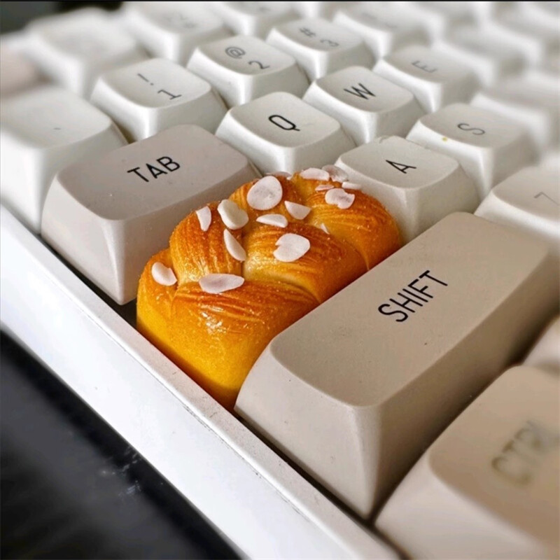 Handmade Funny Bread Puff Caps Lock Bar 1.75u Keycaps For Keyboard Mechanical