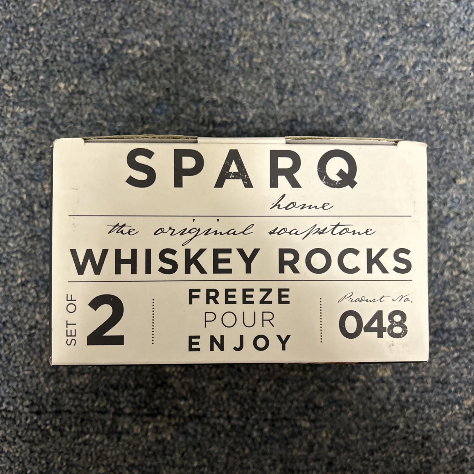 SPARQ Whiskey Rocks Set of 2 The Original Soapstone Rocks Drink Liquor Rocks 048