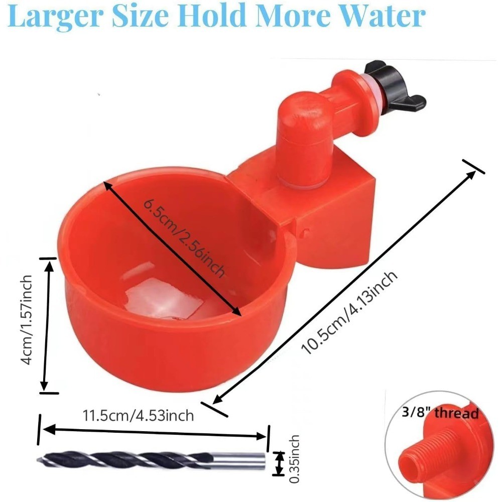 Professional Chicken Waterer Cups, 8pcs Large Chicken Water Feeder, Automatic
