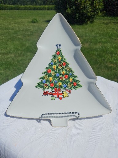 Christmas Treasure Jamestown Tree-Shaped Plate HolidayDecor Japan Vintage dec21