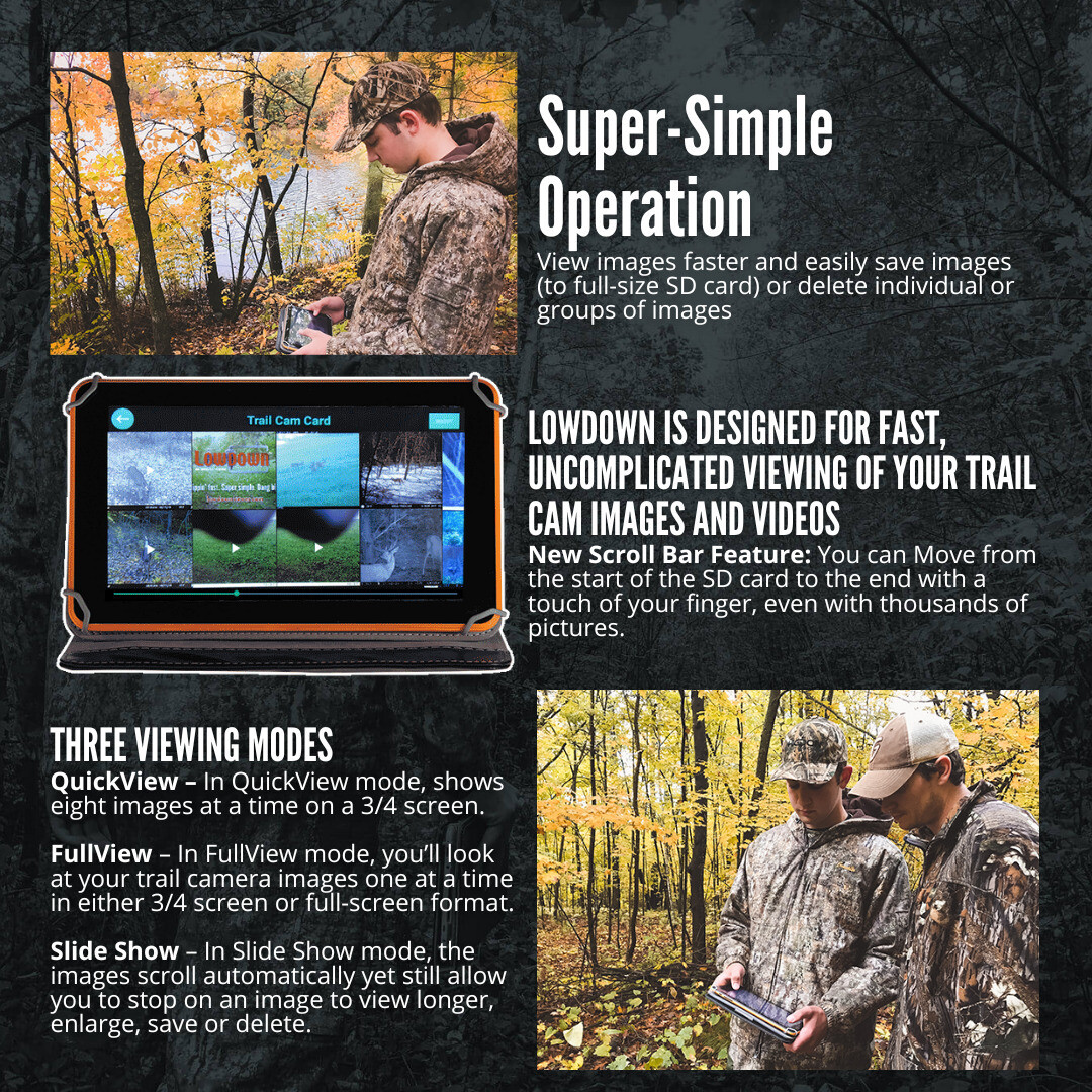 LOWDOWN 2 Trail Camera Image and Video Viewer with Shoulder Bag Bundle