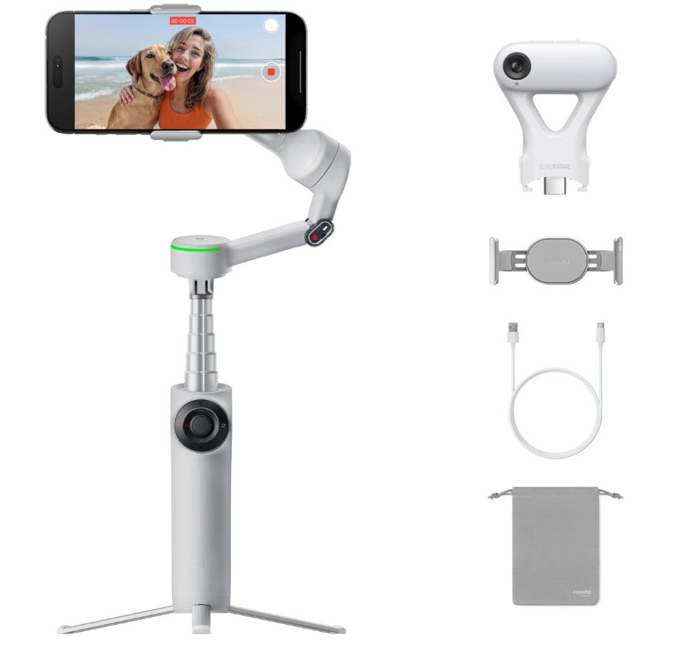 Insta360 Flow 2 Pro AI Tracker Bundle with extra accessories and protective case