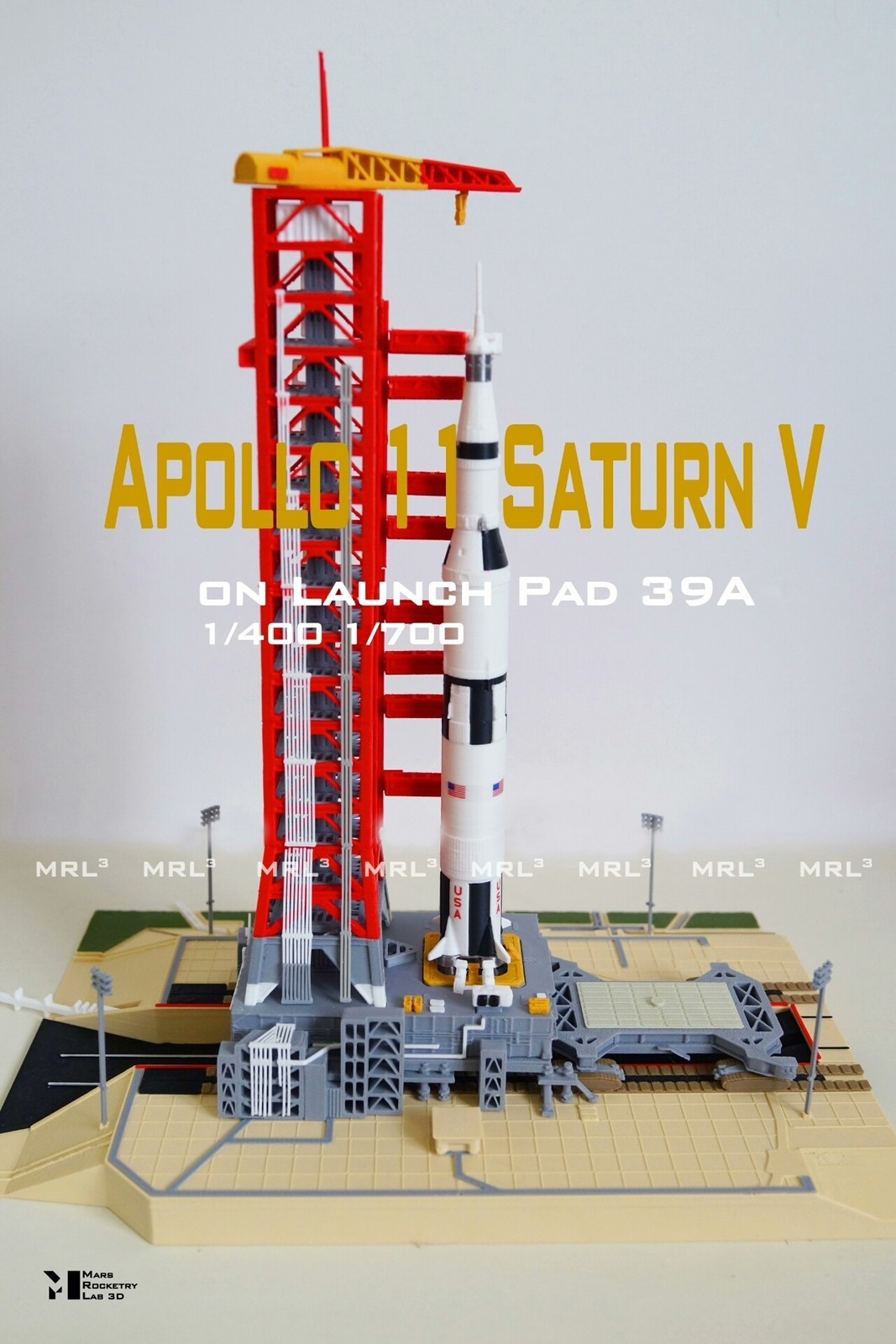 1/700 NASA Saturn V CCAFS 39A Apollo 11 Launch Scene Spacecraft 3D Model Builded