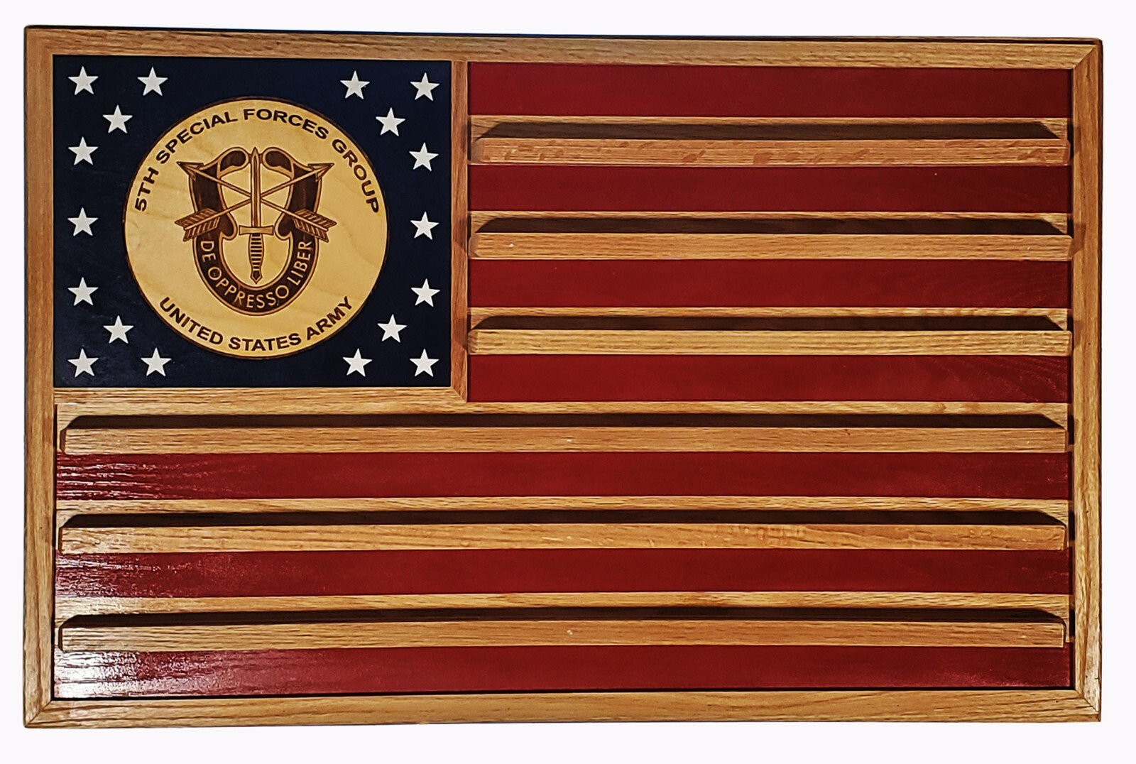 US Army 5th Special Forces Group Challenge Coin Display Flag 70-100 Coins Trad