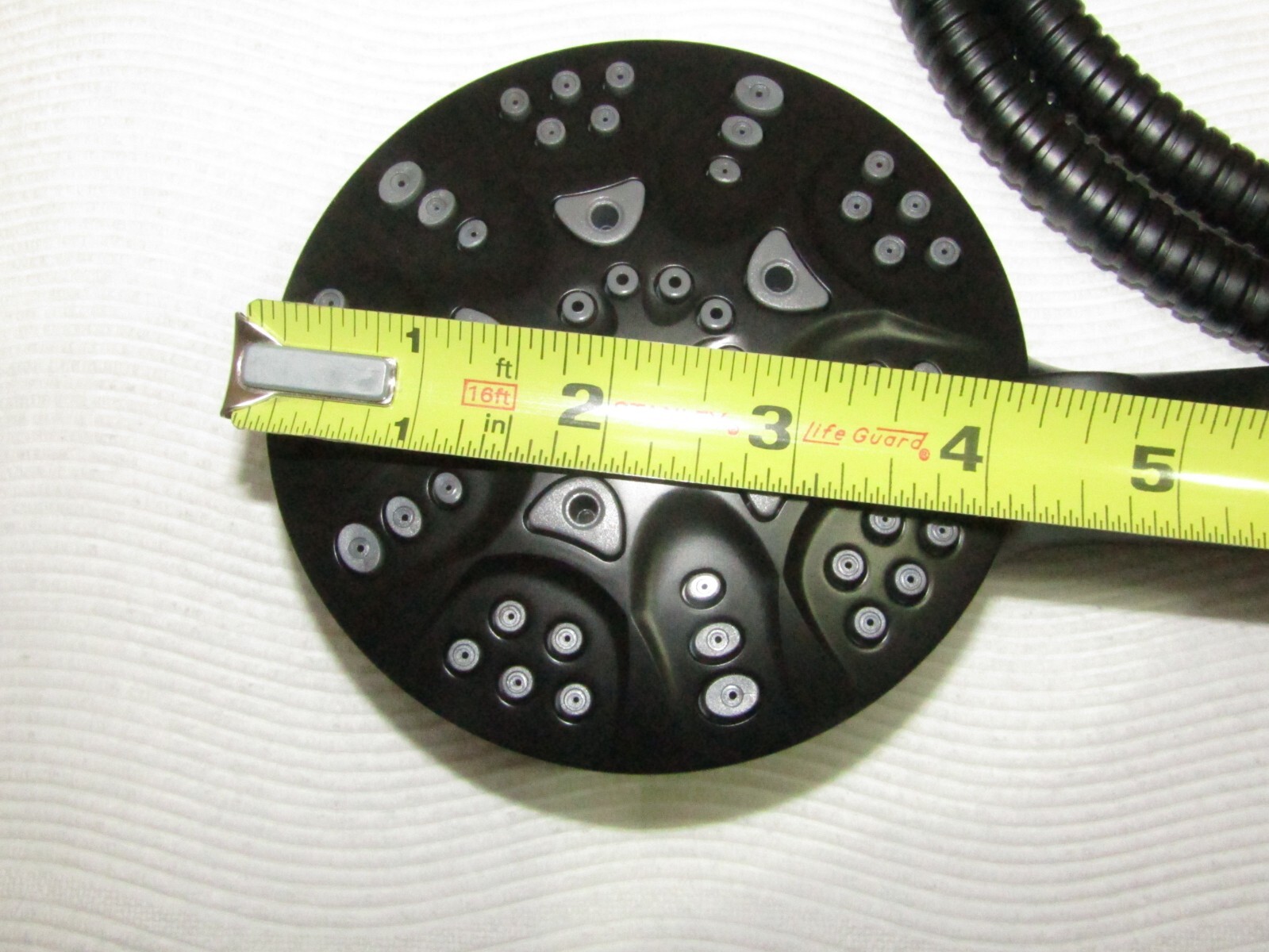 Black Modified High Pressure Shower Head 10.5gpm 6 Settings Hand Held