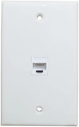 1 Port CAT6 Ethernet Wall Plate Female to Female - 1 Gang Network Cat 6 RJ45 Key