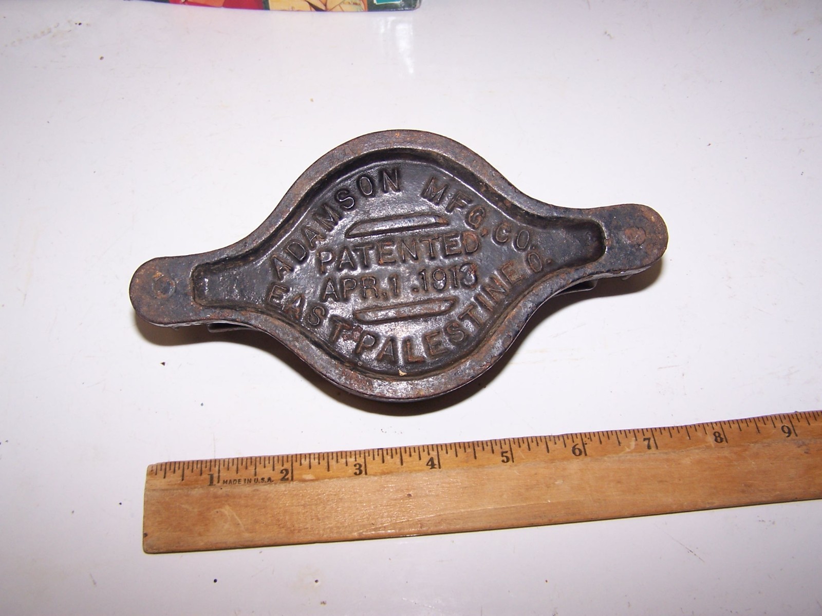 1913 ADAMSON MFG CO Cast Iron Tire Repair Vulcanizer EAST PALESTINE OHIO