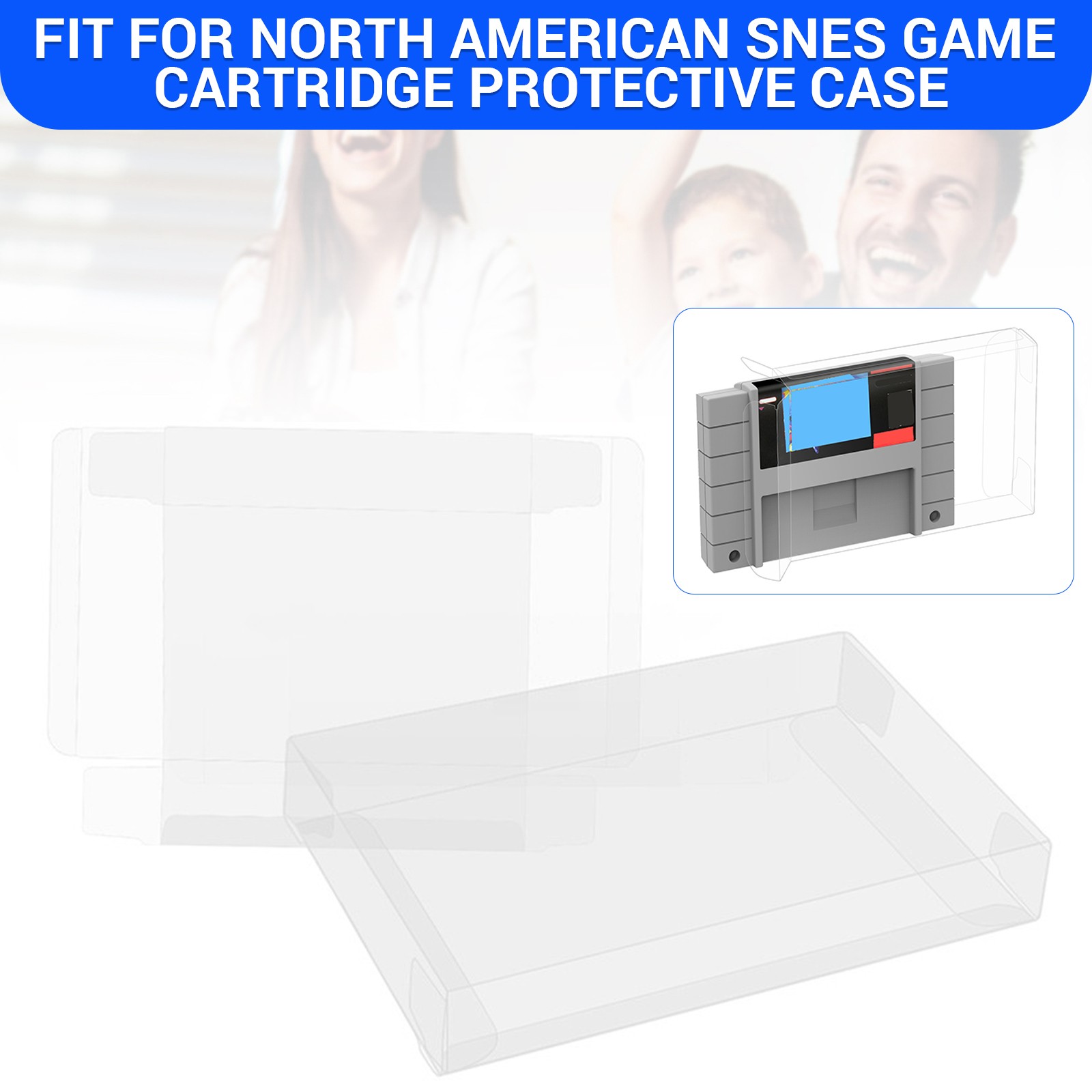 5-50x Display Protectors Clear Cover For Nintendo SNES CARTRIDGE Video Game