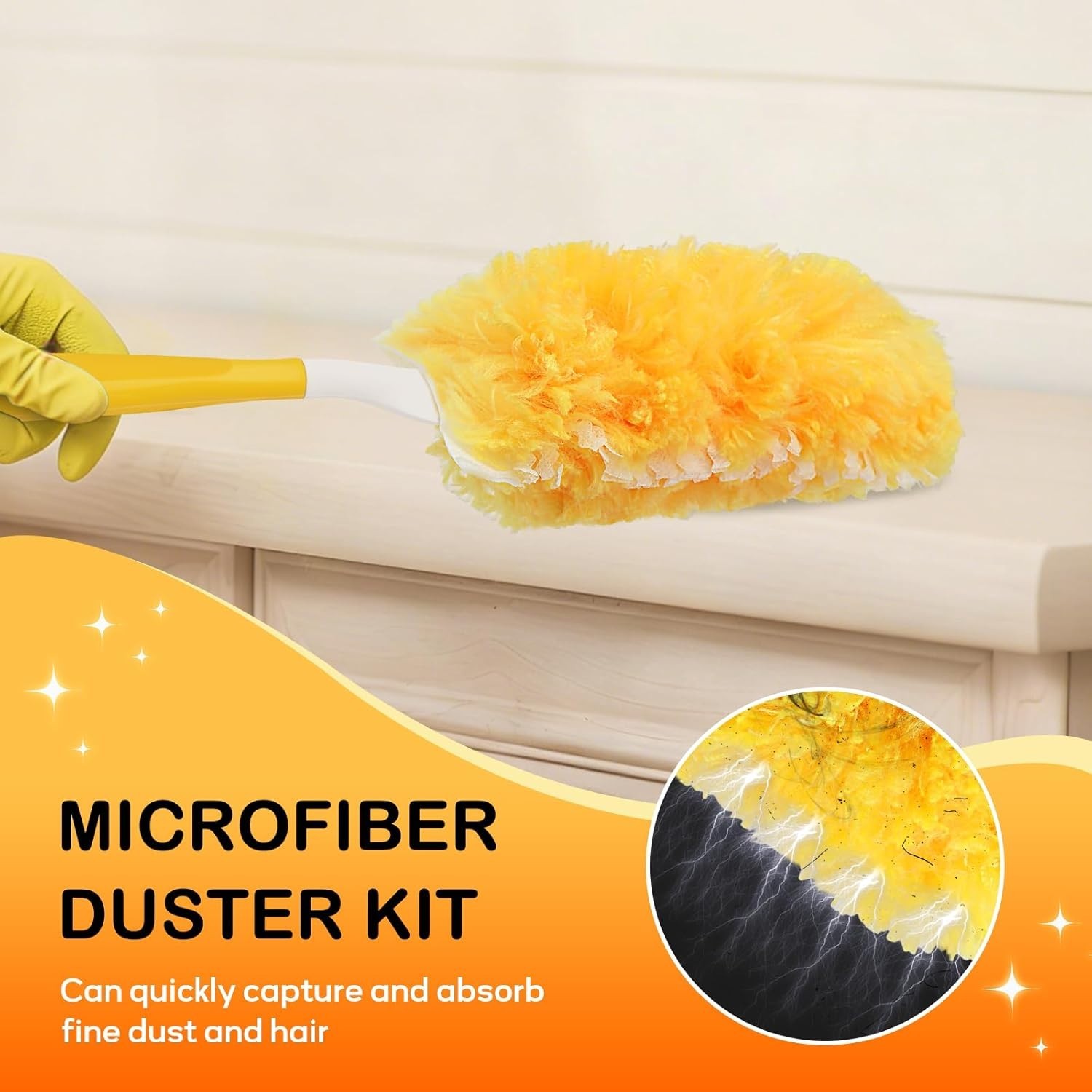 30 Count Duster Refills Compatible with Swiffer Dusters for Cleaning with 1 Hand