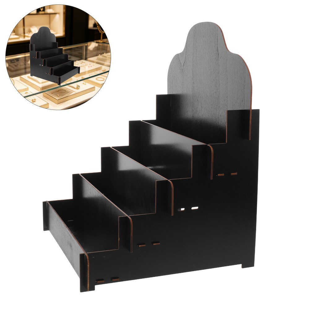 Wooden Card Display Postcard 4-tier Greeting Organizer Rack for Vendors
