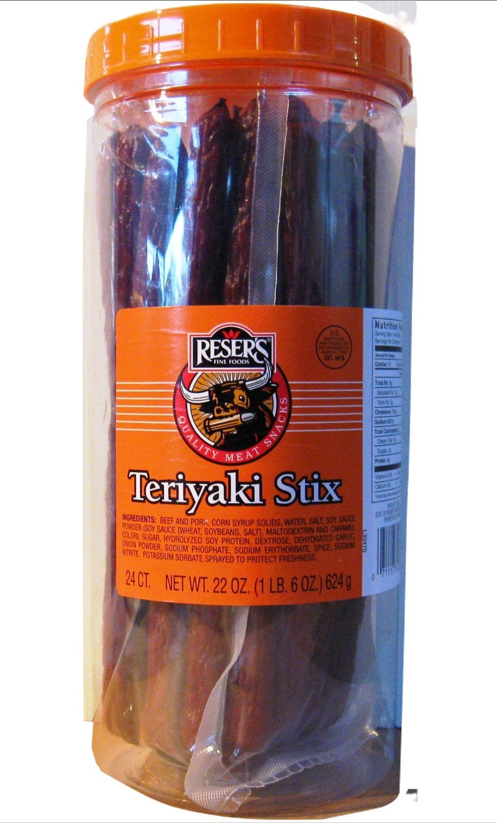 Reser's Teriyaki Smoked Pepperoni Sticks 24 ct. 22 oz Jar