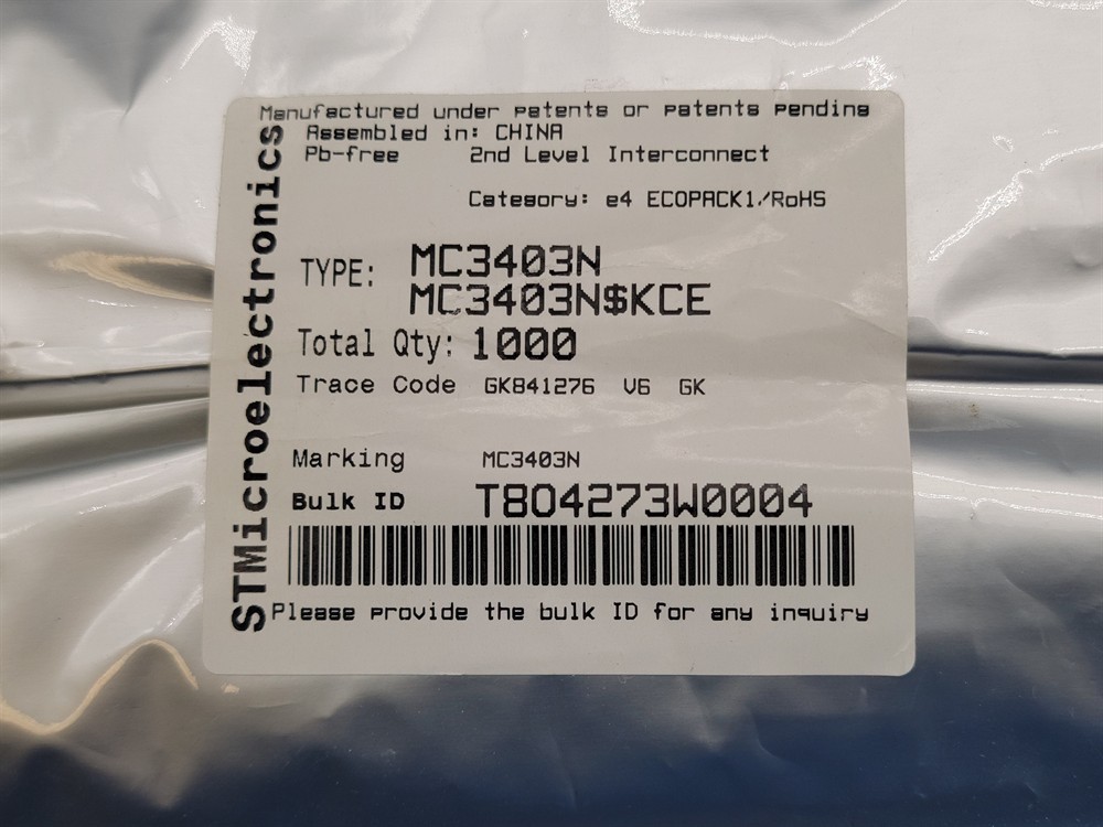 New (177pcs) MC3403N ST MICROELECTRONICS IC Linear