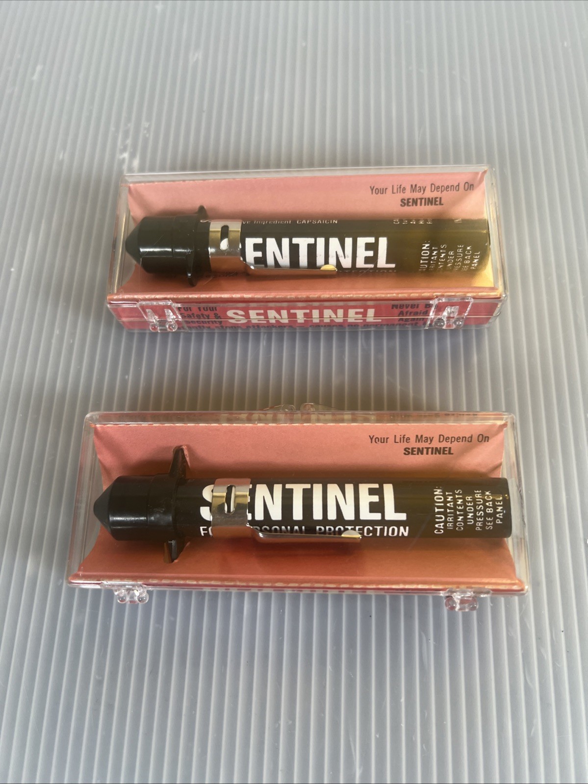 Vintage Sentinel Personal Protection Spray For Display Only Lot Of 2 USA