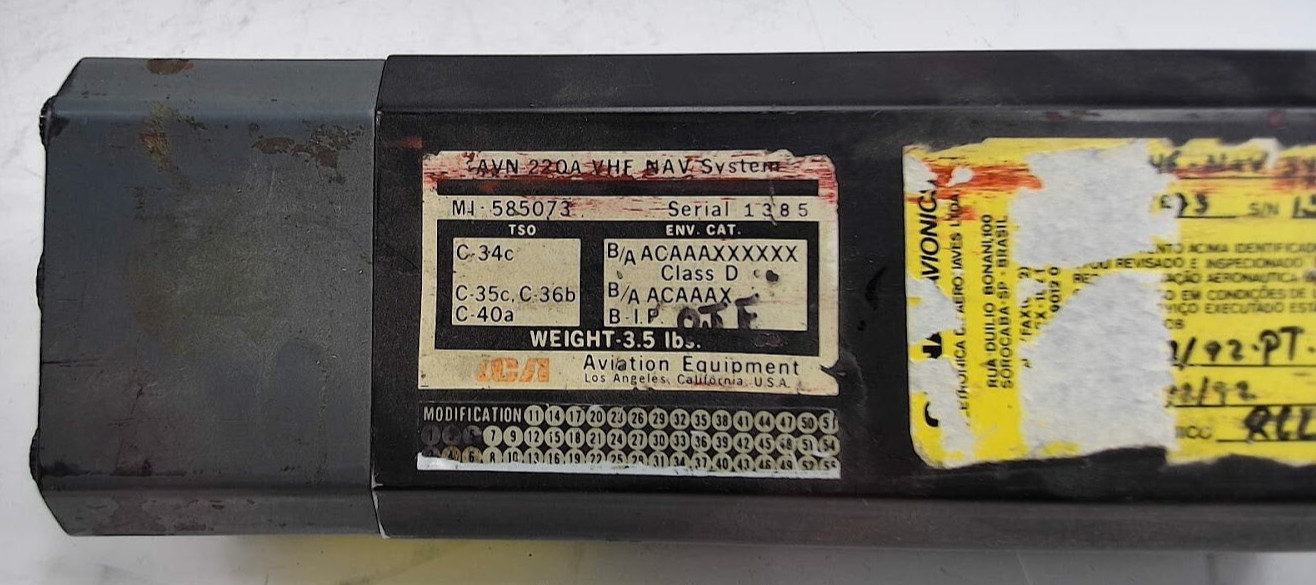 Receiver - VHF NAV System AVN-220A RCA MI-585073