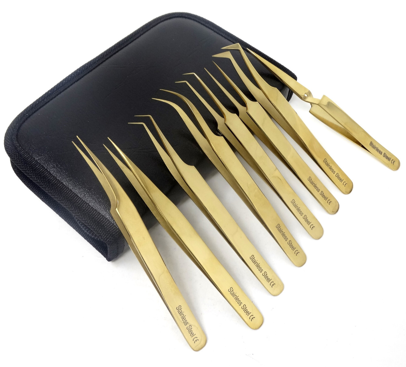 Professional False Eyelashes Tweezer Extension Eye Lashes Tools Stainless Steel