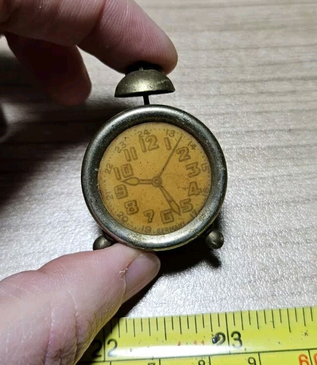 Vintage Alarm Clock Germany Metal Pencil Sharpener