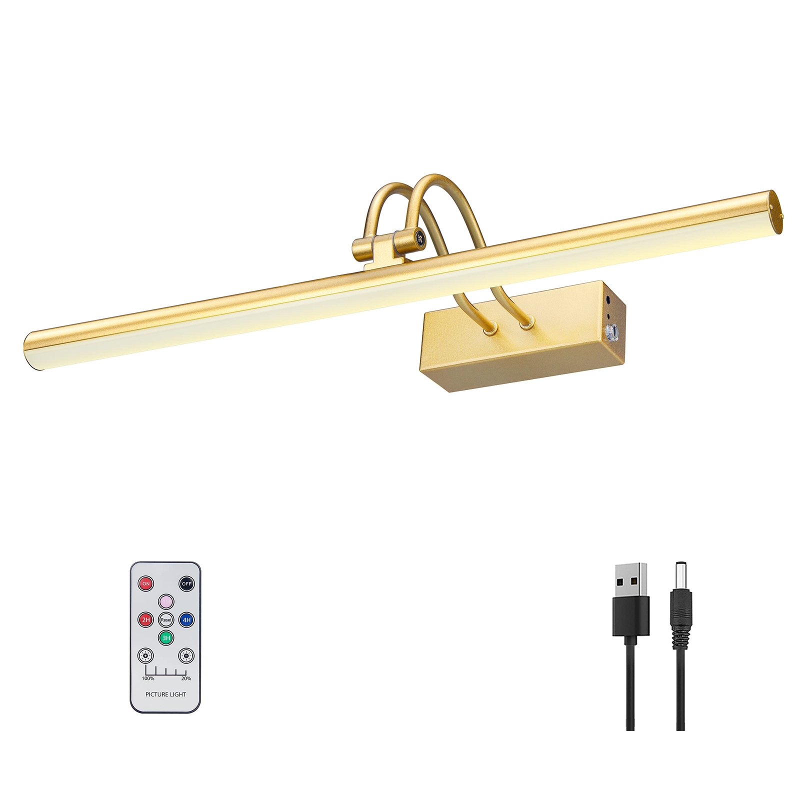 Picture Light, 16in Battery Operated Picture Lights for Paintings,Metal Remot...