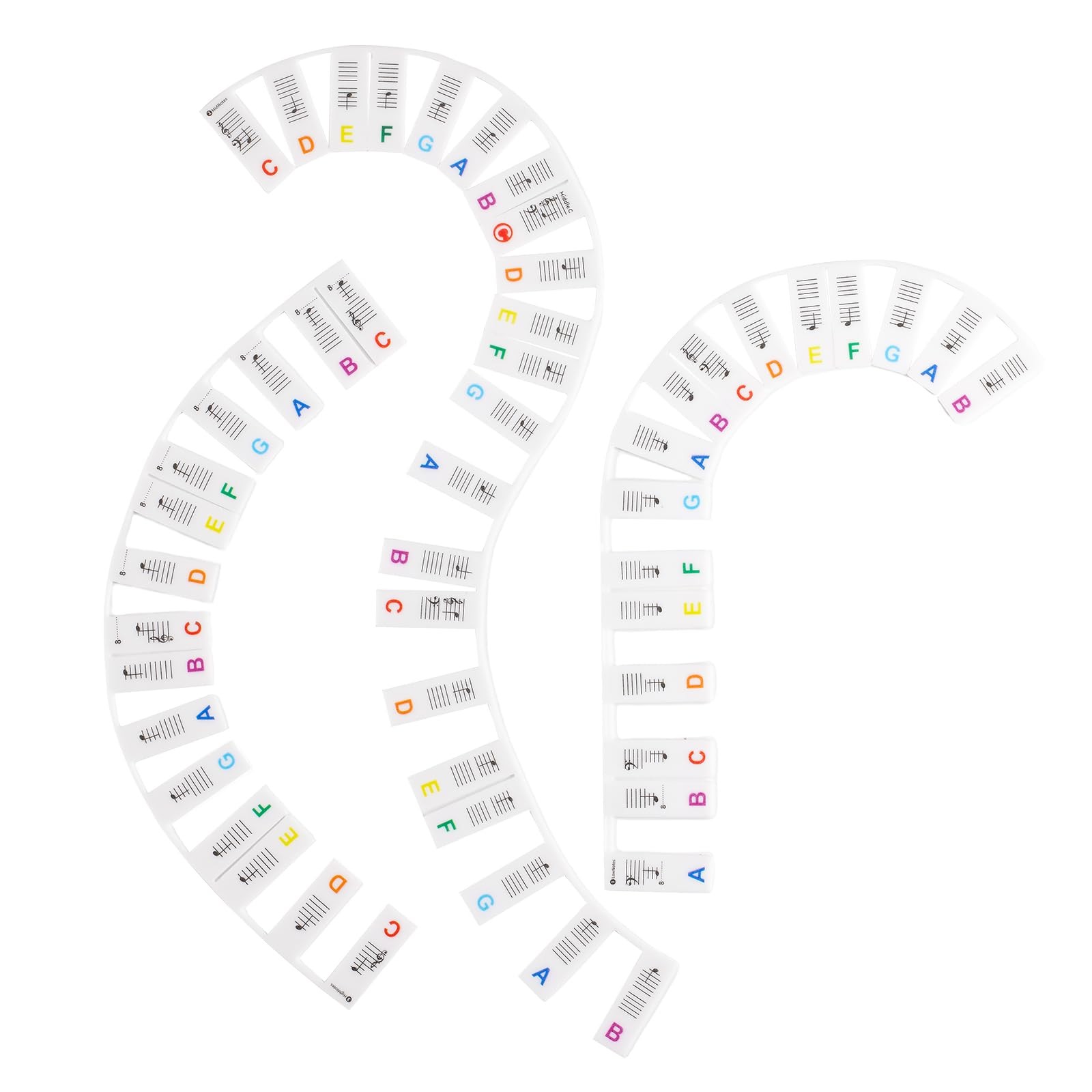 TIPTAP Removable Piano Key Stickers for 88 Full Size, Cuttable Note White