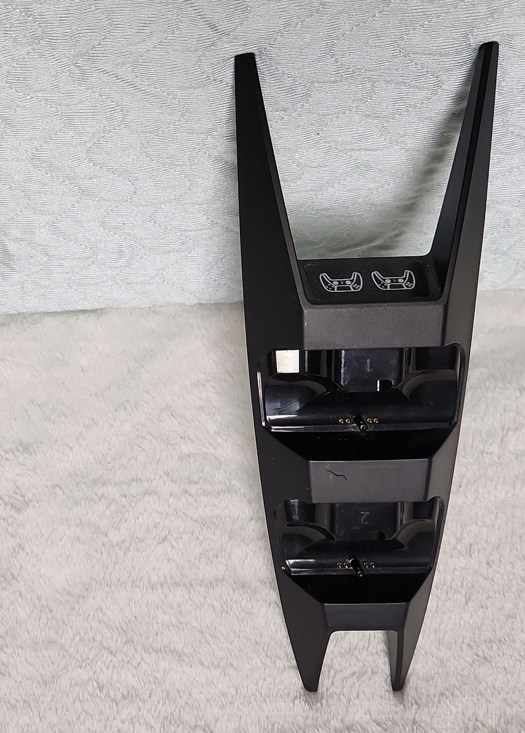 PS4 Dual Controller Charging Dock Stand, Black Plastic USB Charging Station