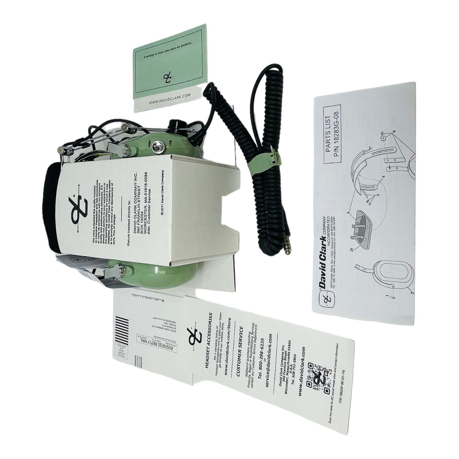 DAVID CLARK P/N 18283G-08 HEADSET - MICROPHONE NEW IN BOX