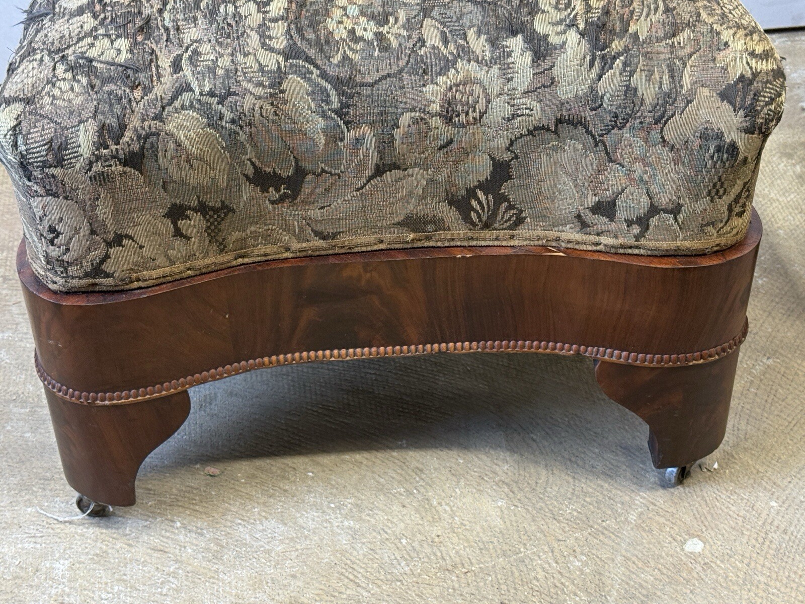 antique empire mahogany foot stools bench PAIR window seats Classical