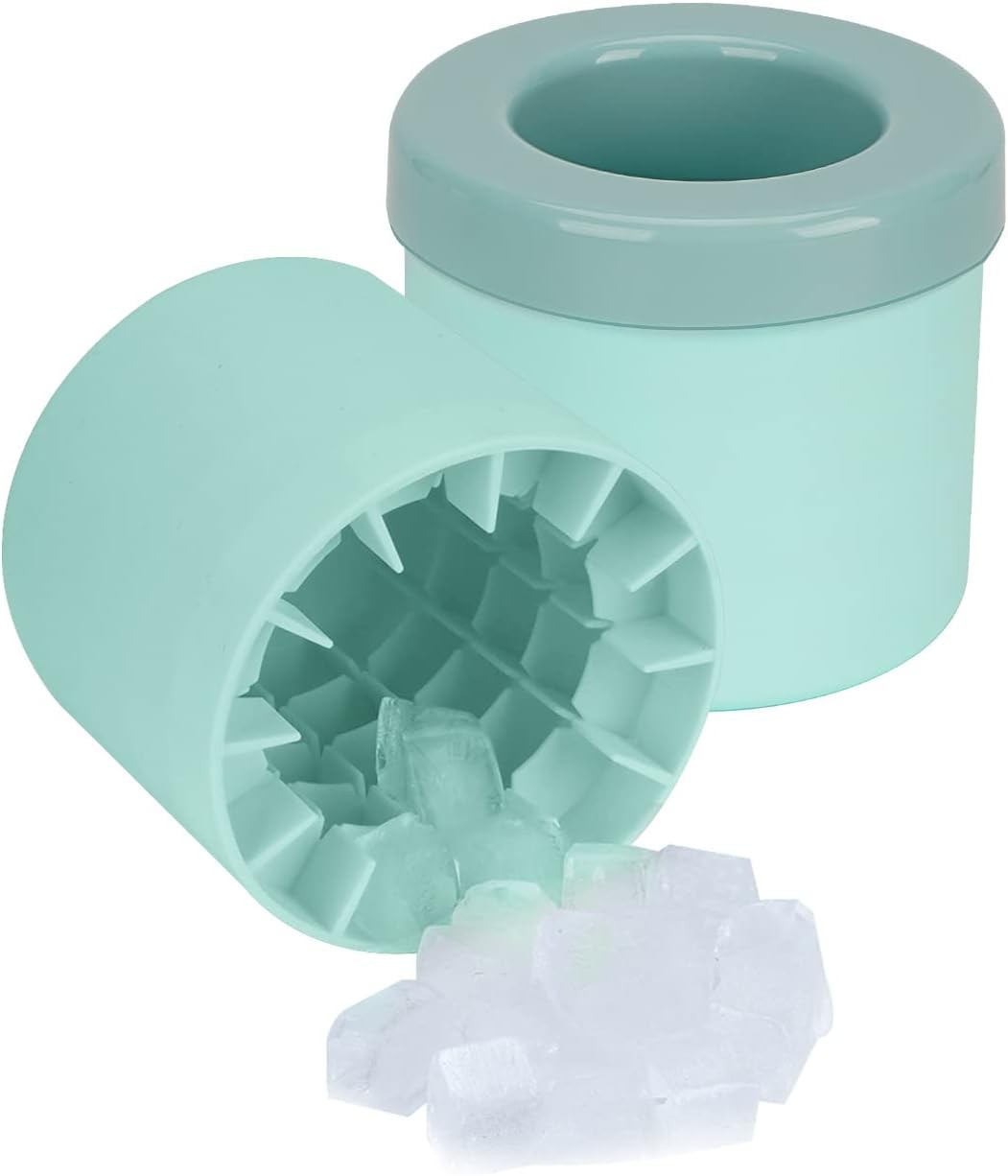2 Pack Cylinder Ice Cube Mold Ice Trays Silicone Ice Bucket Portable Ice Cube