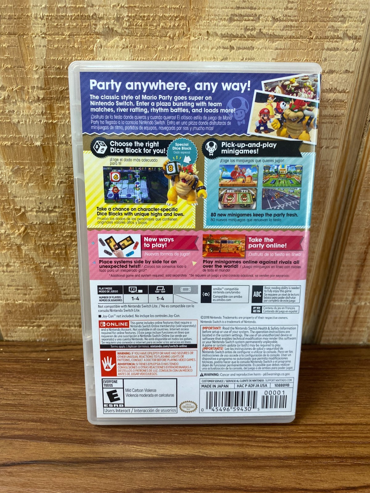 Nintendo Switch Super Mario Party CASE ONLY NO DISC