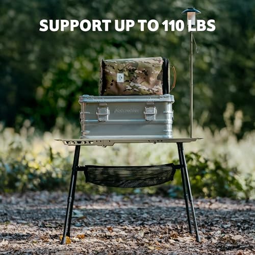 Tactical Camping Table with Adjustable Height, Collapsible Table Green