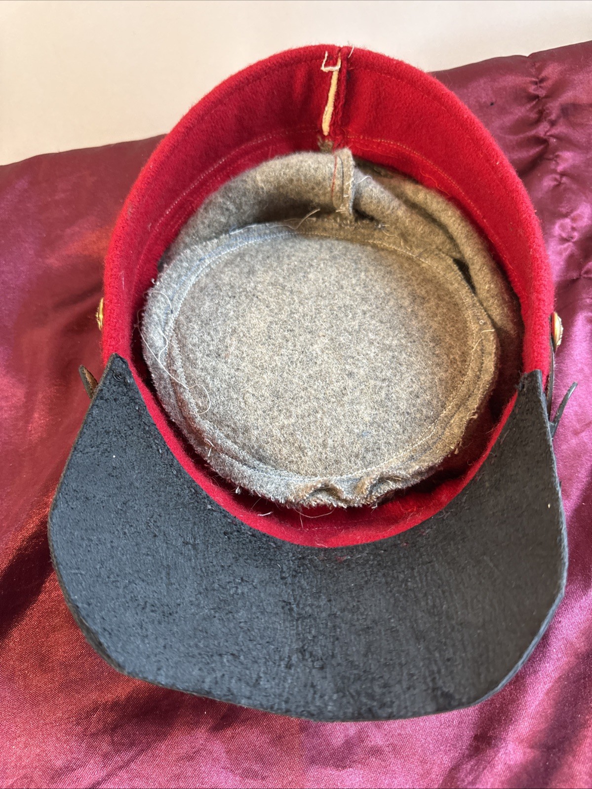 Civil War CSA Confederate Artillary Grey Wool KEPI Forage Cap -see Pics 4 Size