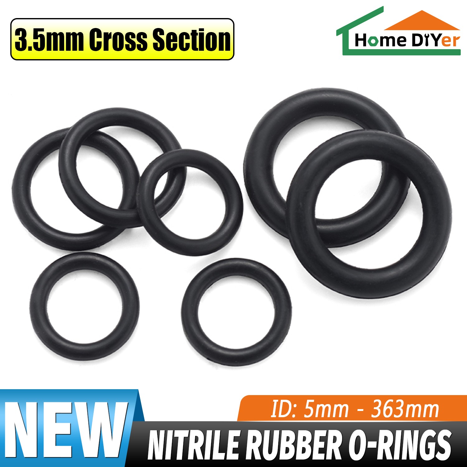 O Rings Seal NBR Nitrile Rubber 3.5mm Cross Section 5-363mm ID O Rings 70°