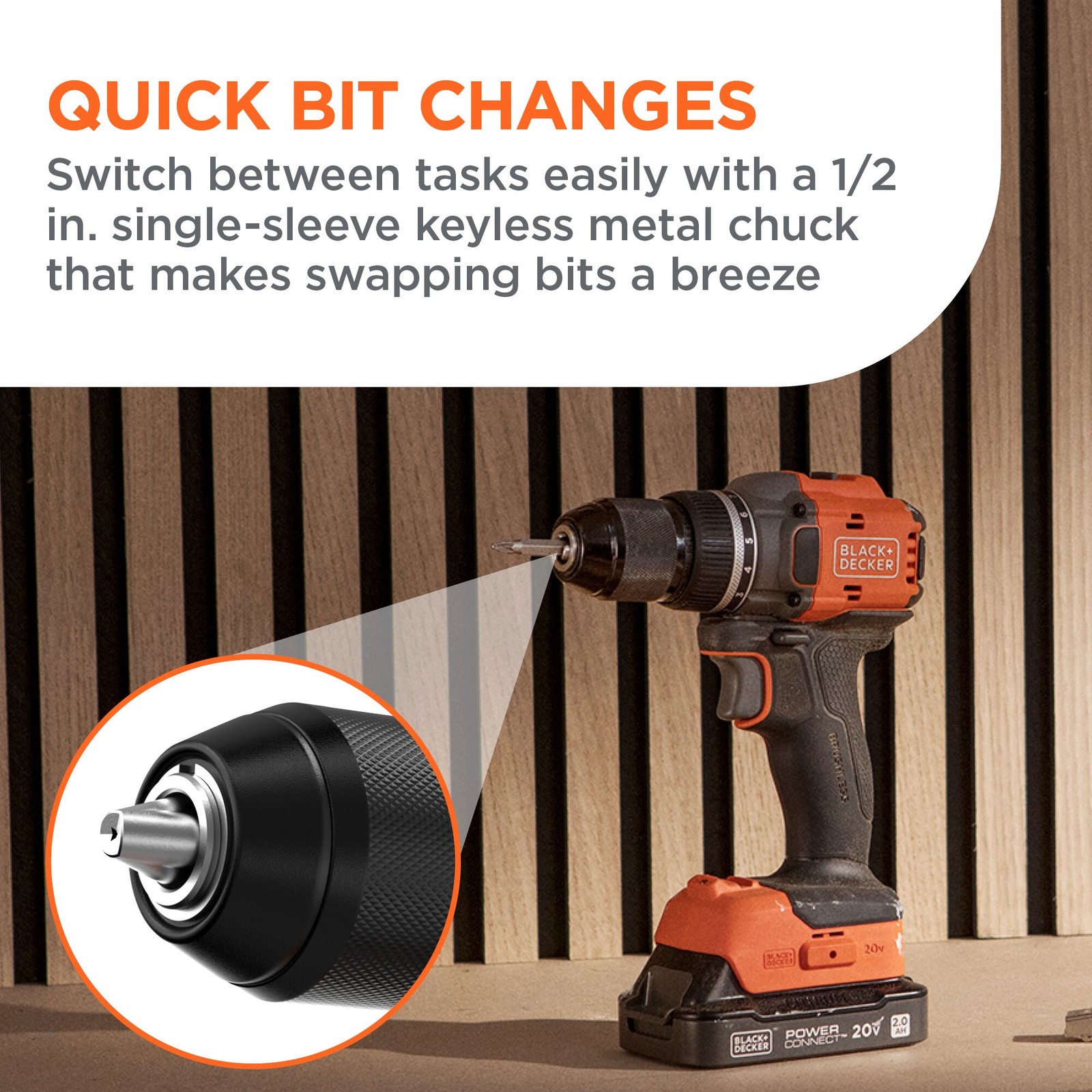 BLACK+DECKER 20V MAX* Cordless Brushless Drill/Driver Project Kit - BLD782PK30D1