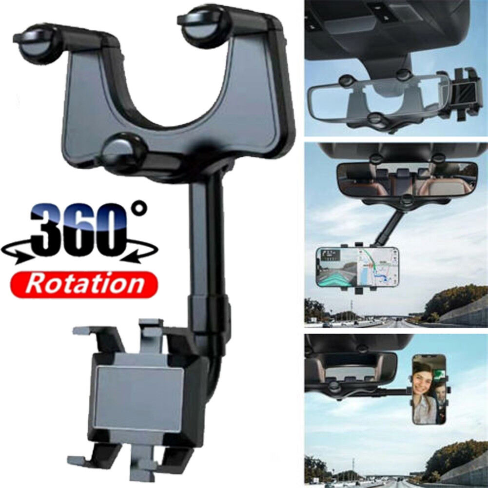 360° Car Truck Phone Holder Clip Rearview Mirror Mount Stand Dashboard Universal