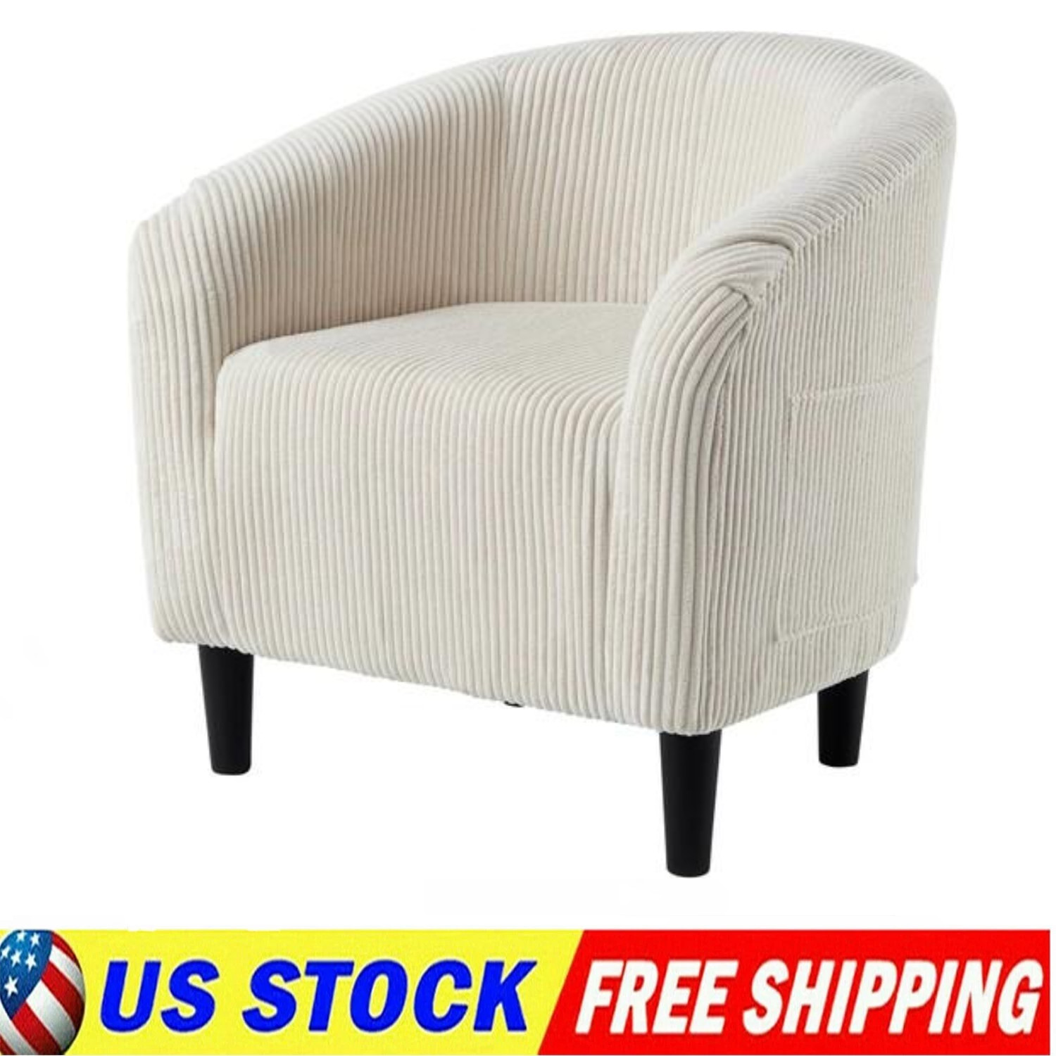 🚩Accent Chair Corduroy Club Chair Elegant Armchair Cozy Backrest for Living Roo
