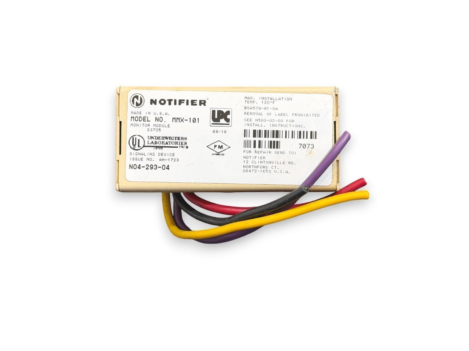 NOTIFIER MMX-101 Fire Alarm Addressable Mini Monitor Module