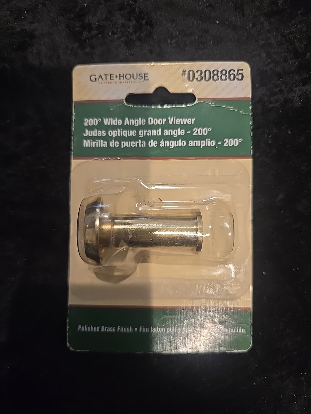 Gate House 200 Degree Wide Angle Door Viewer - Polished Brass Finish - 0308865